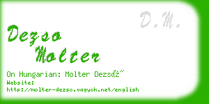 dezso molter business card